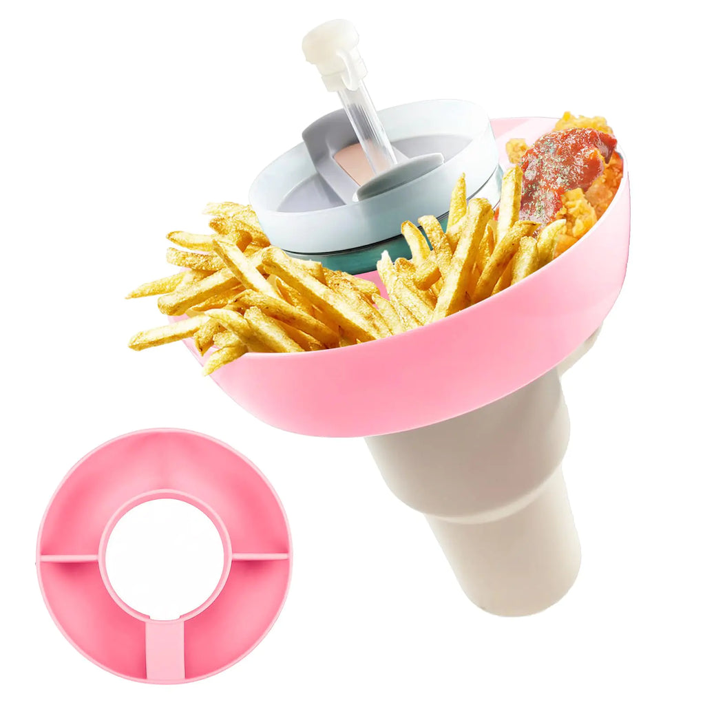 BGick Snack Ring for Stanley Cup 40 oz with Handle Snack Container for Stanley Tumbler 40 oz 4 Compartment Reusable Snack Platters for Stanley Quencher Adventure