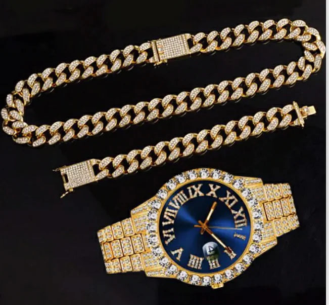 Steel Band Calendar Large Dial Quartz Watch