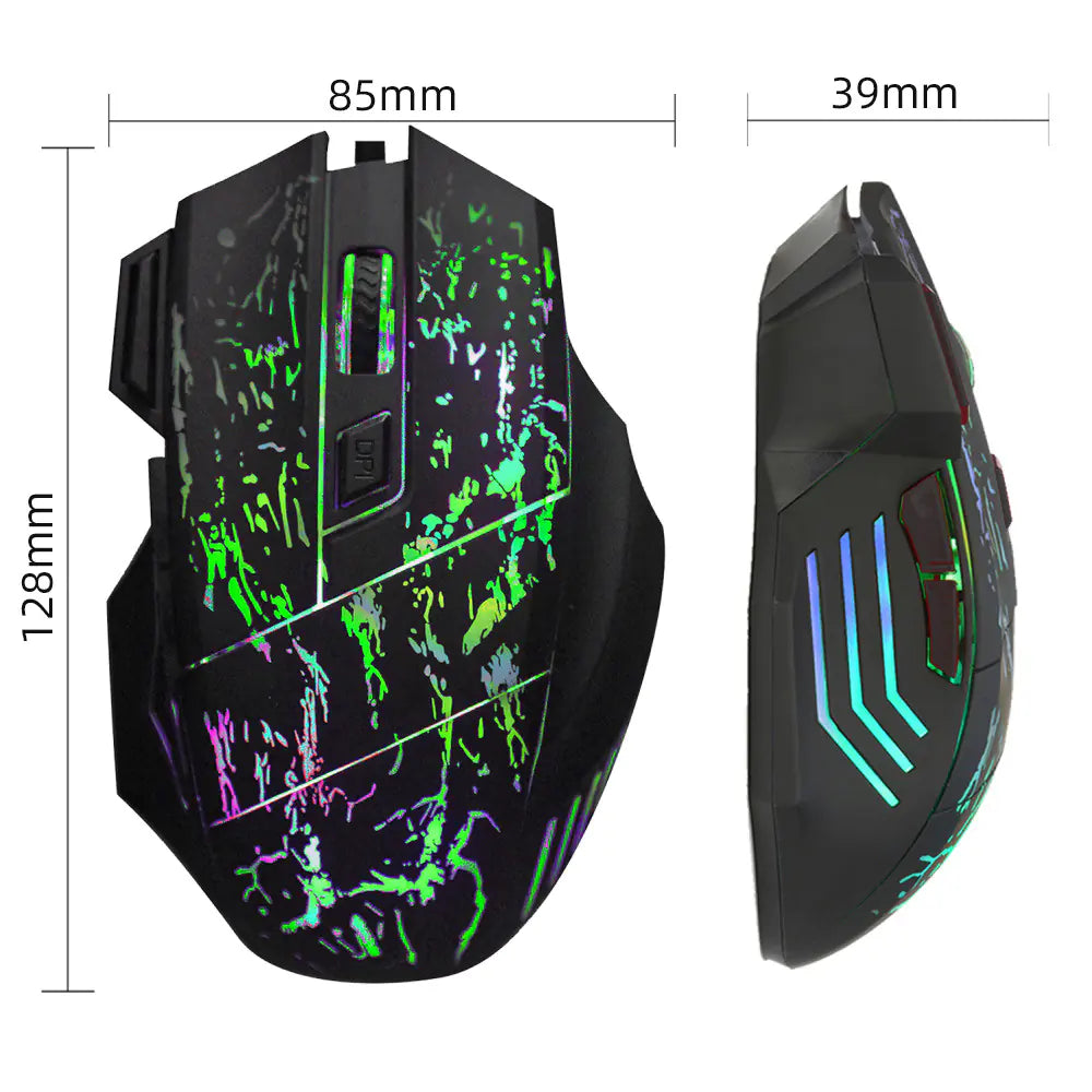 HXSJ Flowing Crack RGB Gaming Mouse with 3200 DPI