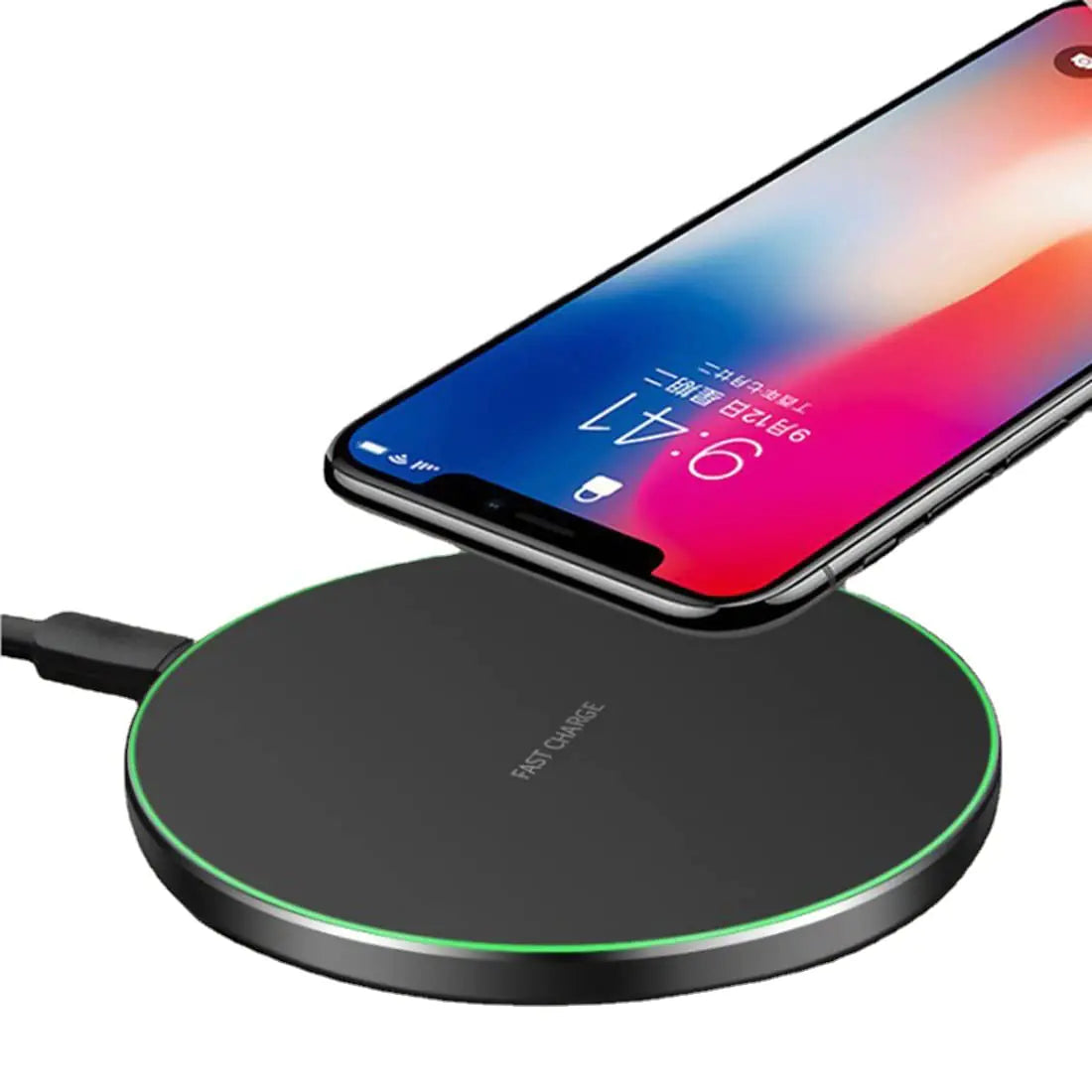 Fast QI Wireless Charger 15W Charging Pad Compatible with iPhone 13/12/12 Pro Max/11/XR/X/8 Plus Samsung Galaxy S21/S20 Ultra/S10/S9/Note 10 Any Devices Support Wireless Charging (No Adapter)