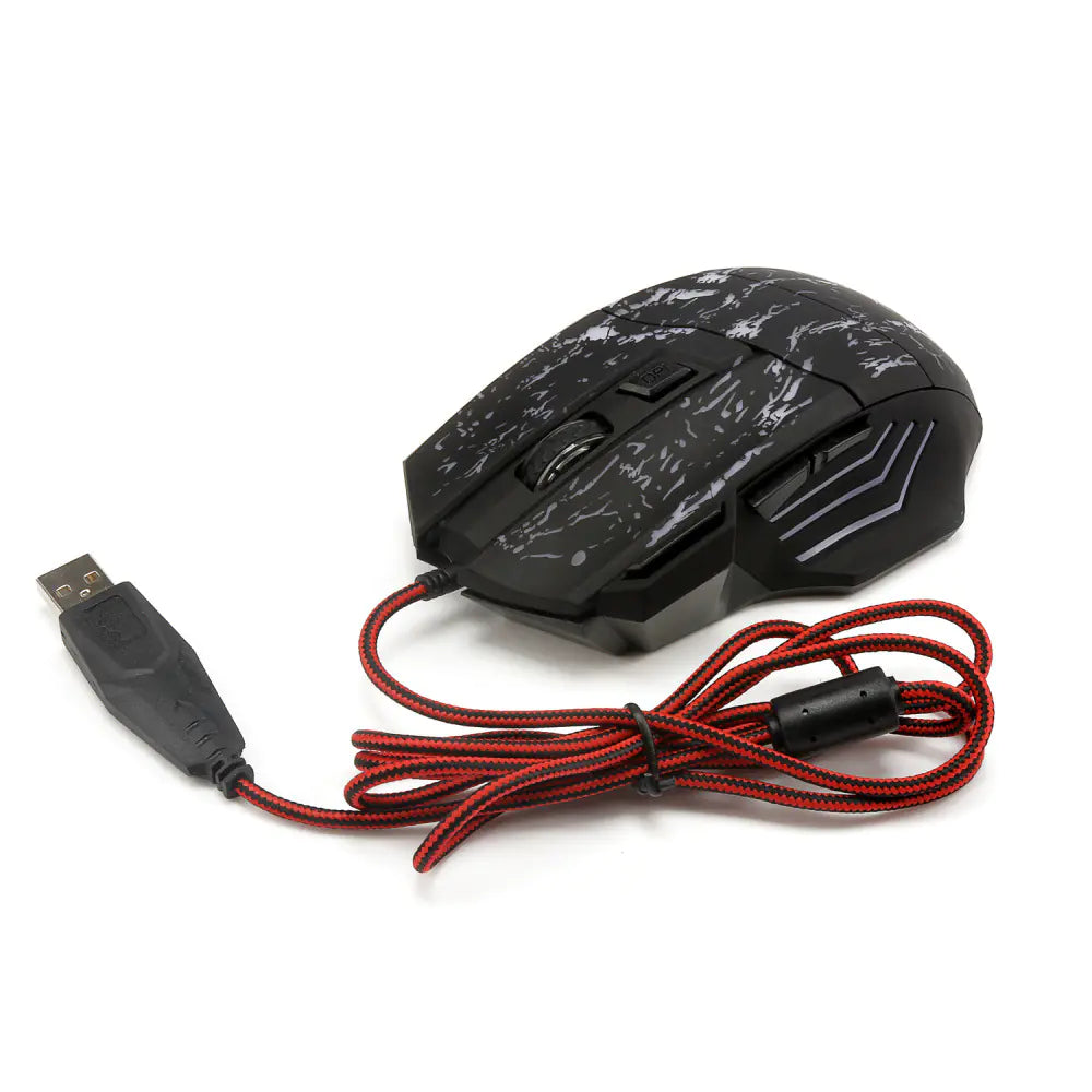HXSJ Flowing Crack RGB Gaming Mouse with 3200 DPI